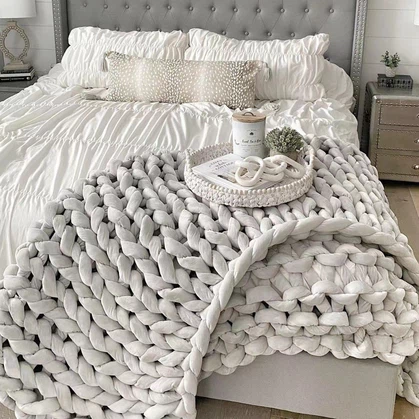 hand knit chunky blanket hand knit chunky blanket